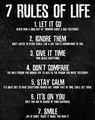 HoneyKICK Motivationsposter 7 Rules of Life, 27,9 x 35,6 cm, ungerahmt, gedruckt auf Premium-Kartonpapier