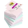 Post-it Super Sticky Z-Notes Haftnotizen 76 x 76 mm Farbig Sortiert Soulful 90 6 Stück à 90 Blatt