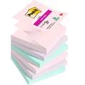 Post-it Super Sticky Z-Notes Soulfoul Collection Haftnotizen extrastark farbsortiert, 6 Blöcke