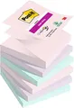 Post-it Super Sticky Z-Notes Soulful Collection, Packung mit 6 Blöcken, 90 Blatt pro Block, 76 mm x 76 mm, Pink, Lila, Grün - Extra-stark klebende Notizzettel für Notizen, To-Do-Listen & Erinnerungen