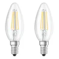 2 x Osram LED Filament Kerzen 4W = 40W E14 klar Glas 470lm neutralweiß 4000K