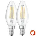 2er-Pack E14 OSRAM LED STAR FILAMENT Kerze Retrofit klar 4W wie 40W neutralweiße