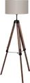 EGLO Stehlampe Lantada, 1 flammige Stehleuchte Vintage,, Standleuchte aus Holz, Stahl und Textil, Wohnzimmerlampe, Lampe mit Schalter, E27