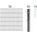 Metallzaun Grund-Set Doppelstabmatte verz. Anthrazit beschichtet 3 x 2 m x 1,2 m