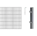 Alberts 650940 Doppelstabmattenzaun als 8 tlg. Zaun-Komplettset | verschiedene Längen und Höhen | anthrazit | Höhe 120 cm | Länge 6 m