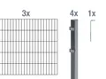 Alberts Einstabmattenzaun Alberts 650940 Doppelstabmattenzaun als 8 tlg. Zaun-Komplettset, anthr, Alberts 650940 Doppelstabmattenzaun als 8 tlg. Zaun-Komplettset vers