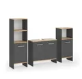 Vicco Badmöbel-Set Karli, Anthrazit/Goldkraft Eiche, 3-teilig, (3-St., 3er Set)
