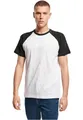 Build Your Brand Raglan Contrast Tee, XL, White Black