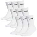 adidas 9 Paar HC CREW 3p Tennissocken Sportspocken Unisex, Farbe:Weiss, Socken & Strümpfe:46-48