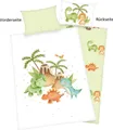 Babybettwäsche BABY BEST "Dinos", bunt, B/L: 100cm x 135cm, 1 Stk., 1 Stk., Renforcé, B/L: 60cm x 40cm, 2 Stk.