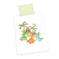 Dinos Bettwäsche "Made in Green", Kopfkissenbezug ca. 40x60 cm mit Hoteleinschlag, Bettbezug ca. 100x135 cm mit leichtläufigem Markenreißverschluss, 100% Baumwolle, Renforcé