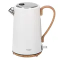 Adler Wasserkocher weiß 1,7 Liter | Sicher & Schnell | STRIX Überhitzungsschutz, Kalkfilter & 2200W Leistung | Design "Teekocher" aus Edelstahl für Küche & Büro | Ideal für Familien, Senioren & Single