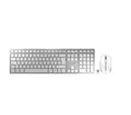 CHERRY DW 9100 Slim, Kabelloses Tastatur- und Maus-Set, Belgisches Layout (AZERTY), Bluetooth & 2,4 GHz Funk, Leise Tasten, Wiederaufladbar, Weiß-Silber