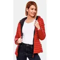 Marikoo Steppjacke Marikoo Asraa Damen Steppjacke B857 Übergangsjacke mit kontrastfarbendem Reißverschluss rot XS (34)