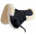 Engel Reitsport Sattelpad Sattelkissen Sattelpad SAKIS2 Lammfell & Baumwollsteppstoff Fellkranz schwarz S (14 - 15,5 Inch) 50cm
