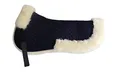 Engel Reitsport | SAKIS2-S-SCH-MED | Sattelkissen mit echtem Merino Lammfell | mit Fellrand vorne und hinten | Steppstoff schwarz Fell med. Grösse S