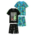 Next Pyjama Minecraft kurze Baumwoll-Schlafanzüge, 2er-Pack (4 tlg) schwarz 146 (11J)