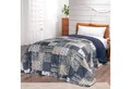 Delindo Lifestyle Bettüberwurf Tagesdecke Mellow, patchwork blau, wattiert, Bettüberwurf für Einzel- und Doppelbetten