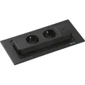 Naber Evoline® BackFlip USB C, Einbausteckdosenelemente, mit Schukosteckdosen, flächenbündig H 2,6 mm, schwarz lackiert 8031187