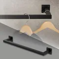 ML-Design Kleiderstange Rechteck für die Wand, T12cm x B60cm, Schwarz, aus Stahl, rostfrei, Garderobenstange U-Form, Kleiderständer Wandmontage, Kleidergestell Garderobenhalter, inkl. Montagematerial