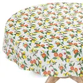 Tischdecke abwaschbar Wachstuch Wachstuchtischdecke Rund 140cm Schnittkante Orangen Zitronen pflegeleicht