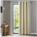 Deconovo Verdunkelungsvorhang Blickdichter Vorhang mit Ösen Gardinen Wohnzimmer 1 Stück, Verdunkelung Lärmschutz Thermogardine Dicke Vorhänge Kälteschutz beige 132 cm x 160 cm
