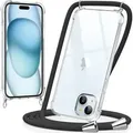 Handykette mit Necklace Hülle für iPhone 15 6,1 Zoll, Transparentes