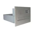 Letterbox24 Briefkasten BV Serie Edelstahl Mauerdurchwurf Briefkastenanlage mit Sprechsieb (Sprechsieb)