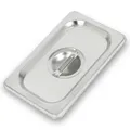 Vertes GN-Deckel 1/9 aus Edelstahl, mit Griff, rostfrei, kratzfest, -40°C bis +300°C, für Bain-Marie & vielseitigen Gastro-Einsatz