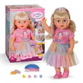 BABY born Carla - 43 cm große Puppe - Hochwertiges Blondes Haar mit Strähnen - Benötigt Keine Batterien - Geeignet für Kinder ab 4 Jahren - Inkl. 7 Accessoires