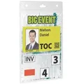 Namensschild 105 X 148 Mm (b X H) Inkl. Tasche Für Visitenkarten Kombinierbar Mit Textilband Clip Kette Jojo Transparent 20 St./pack.