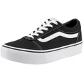 Vans Ward Platform Plateausneaker aus textilem Canvas-Material schwarz 31,5 EU
