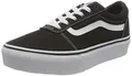 Vans Mädchen Ward Platform Canvas Sneaker, Leinwand Schwarz Weiß, 31.5 EU