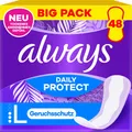Always Slipeinlage Daily Protect Long mit leichtem Duft BigPack 48 Damenbinde 48 Stück (48x) (972496)