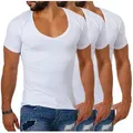 Young & Rich T-Shirt Herren Uni Basic extra tiefer Ausschnitt Unterziehshirt 1315 V-Ausschnitt unifarben kurzarm slim fit M