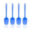 Kochblume Flexlöffel S 4er Set | Premium-Silikon & BPA frei| Hitzebeständig | Spülmaschinenfest | Farbe: blau