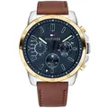Tommy Hilfiger 1791561 Decker Herrenuhr 46mm 5ATM - Braun/Dunkelblau
