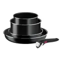 Tefal Ingenio Easy Cook & Clean – 5-teiliges Kochgeschirr-Set mit abnehmbarem Griff, stapelbar, Antihaftbeschichtung, Thermo-Signal, für Gas-, Elektro- & Glaskeramikherde