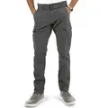 Indicode Cargohose Herren William Cargo Hose Herrenhose mit 7 Taschen, inkl. Gürtel grau M