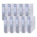 Donau Master Ordner Breit 10er Pack FSC/DIN A4 / 7,5 cm / 10 Stück/Grau/Kunststoffbezug PP/Carton Papier Schlitzordner Büroordner Aktenordner Ringordner/Grünen Punkt