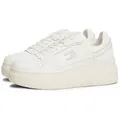 Tommy Jeans TJW RETRO BASKET FLATFORM Keilsneaker, Keilabsatz, Plateau, Freizeitschuh, Schnürschuh mit Lochmuster beige 41 EU