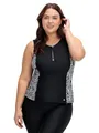 Sheego Damen Große Größen Tankini Top mit Soft Cups und Front-Zipper Aqua