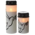 Marelida LED Grablichter Grabkerzen Taube Friedhof Trauerlicht Gedenklicht Timer 2er Set