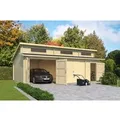 Lasita Garage Hawaii Set mit Holztoren 780 cm x 520 cm Natur/Unbehandelt