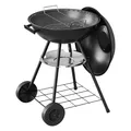 WOLTU Holzkohlegrill Barbecue Grill mit Räder für Garten Camping, Schwarz