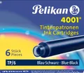 Pelikan Füllhalter Tintenpatrone 4001 blau-schwarz VE=6 Stück