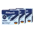 3x Pelikan 6 Tintenpatronen Füller Standard kurz 4001 TP/6 blau-schwarz 301184