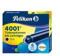Pelikan Tintenpatronen 4001® 6er Set Standard-Patronen, Blau-Schwarz | 301184