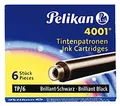 Pelikan Tintenpatronen 4001 TP/6 blau schwarz (6 Patronen)