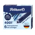 (0,24€/Stück) Pelikan Tintenpatronen 4001 TP/6 blauschwarz 301184, 6 Stück